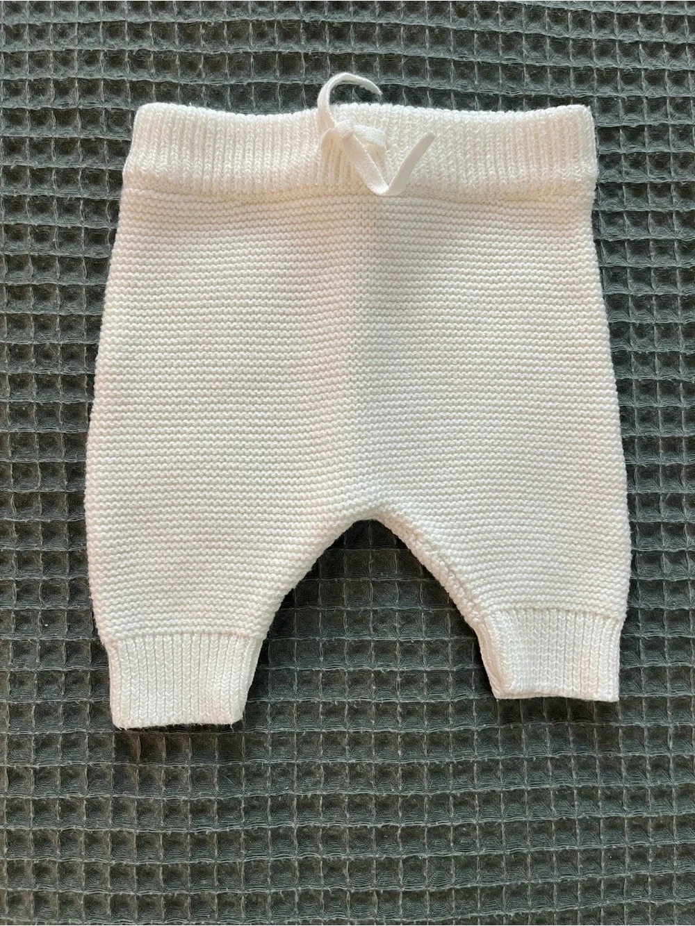 Carters Newborn Knit Pants Chunky Cream White Beige